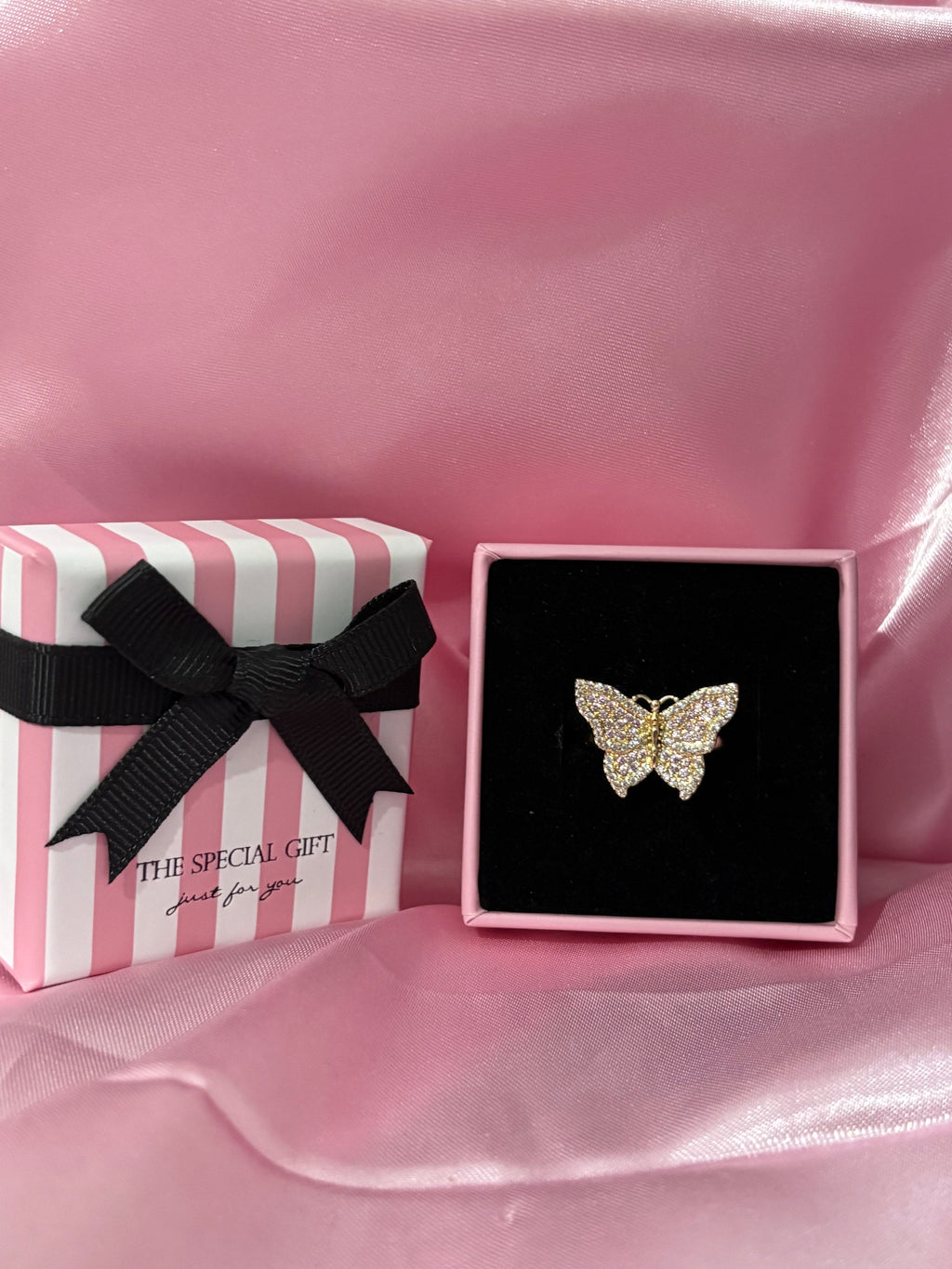 Pink Butterfly Ring