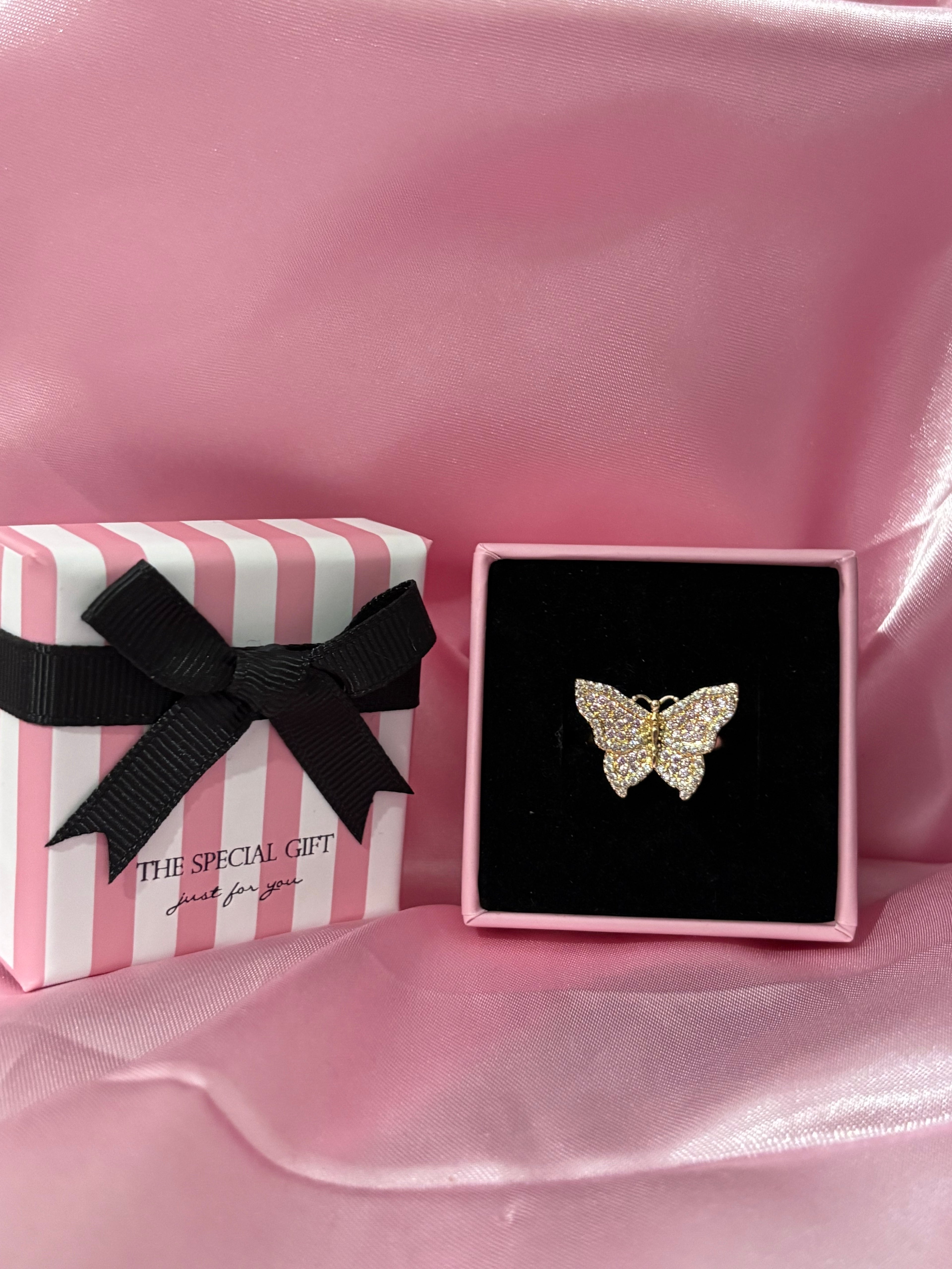 Pink Butterfly Ring