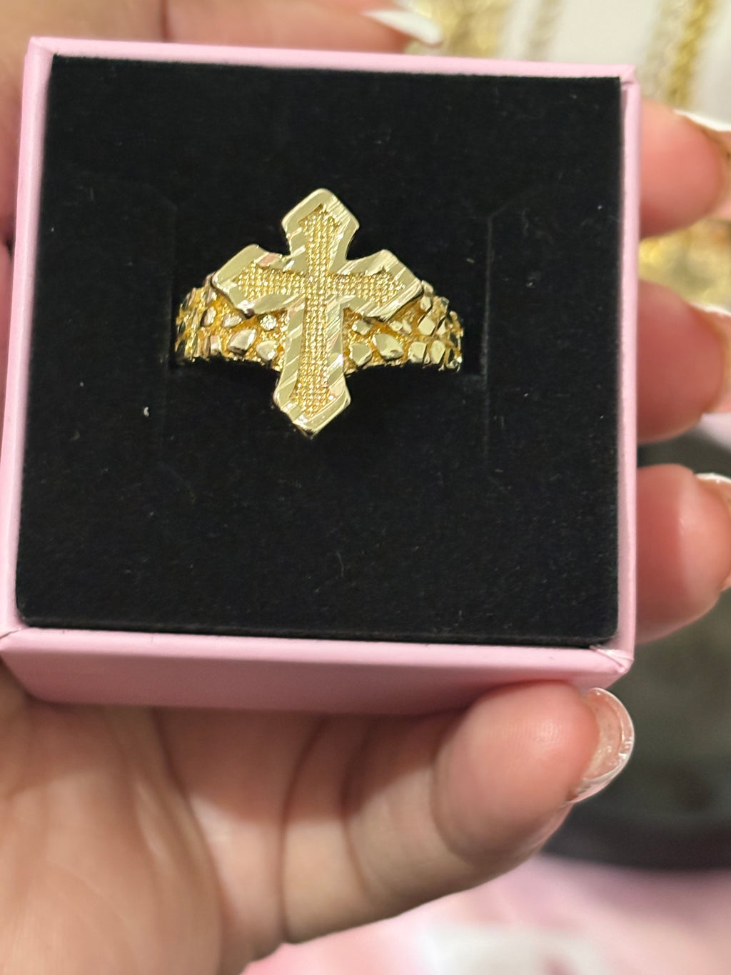 Cross Nugget Ring