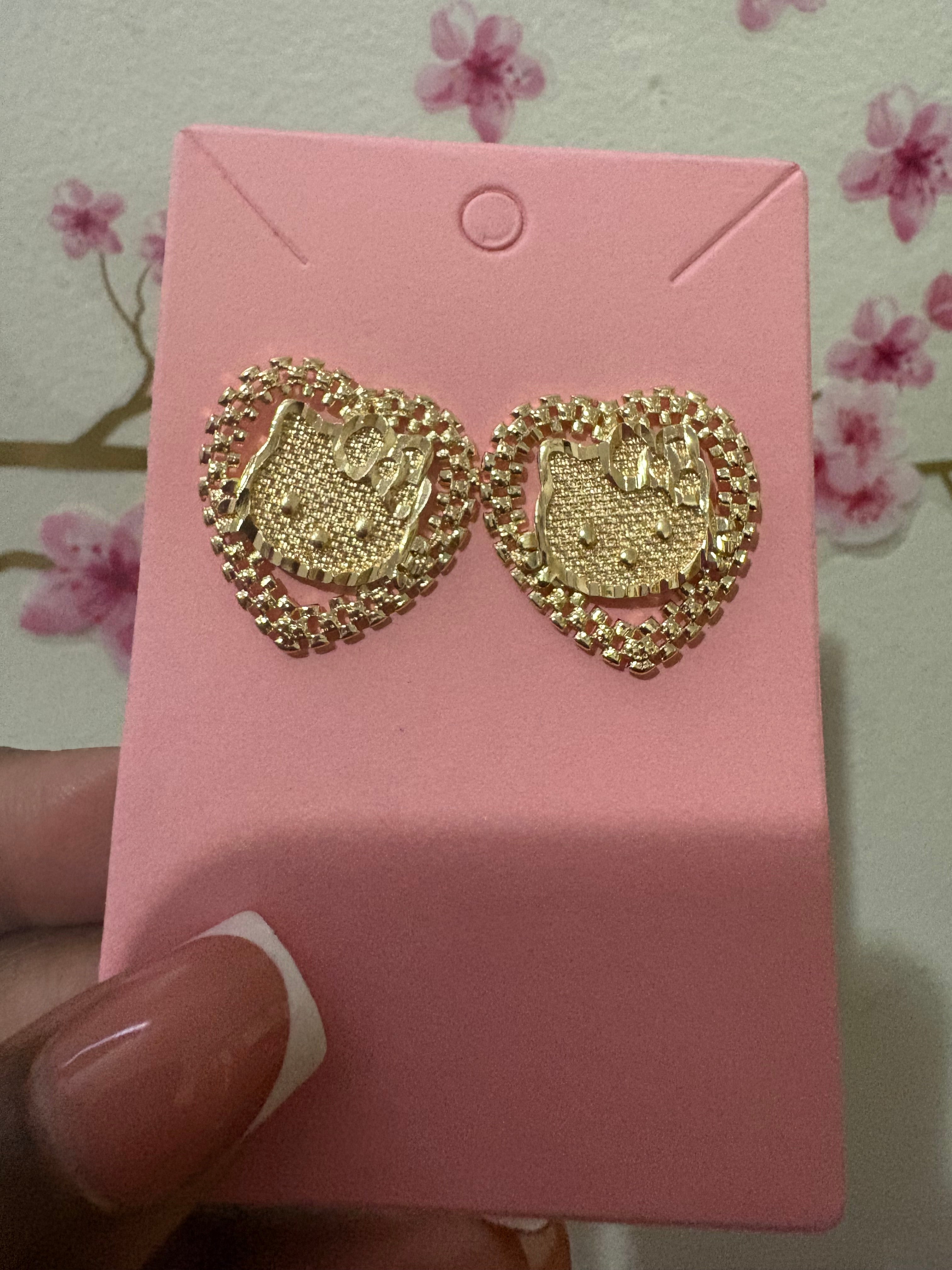 HK Heart Stud Earrings