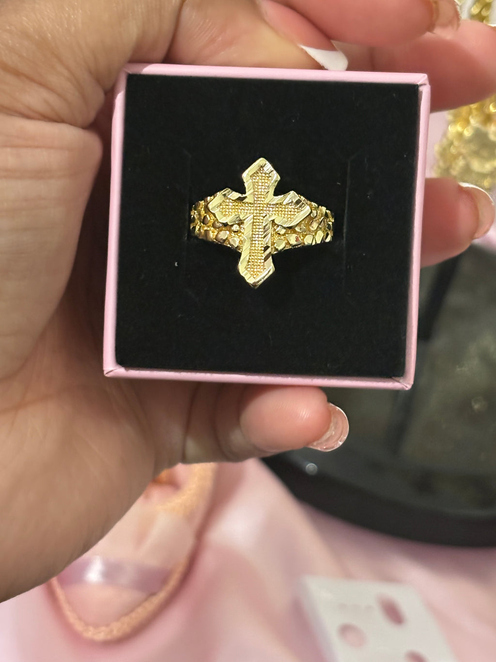 Cross Nugget Ring