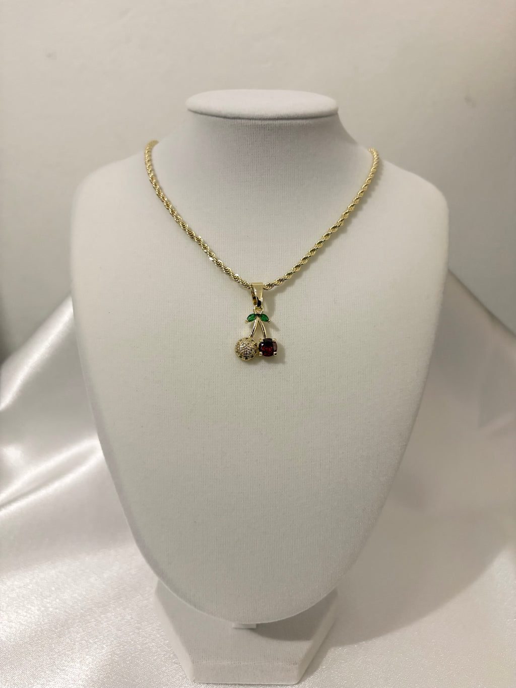 Red Cherry Bling Necklace