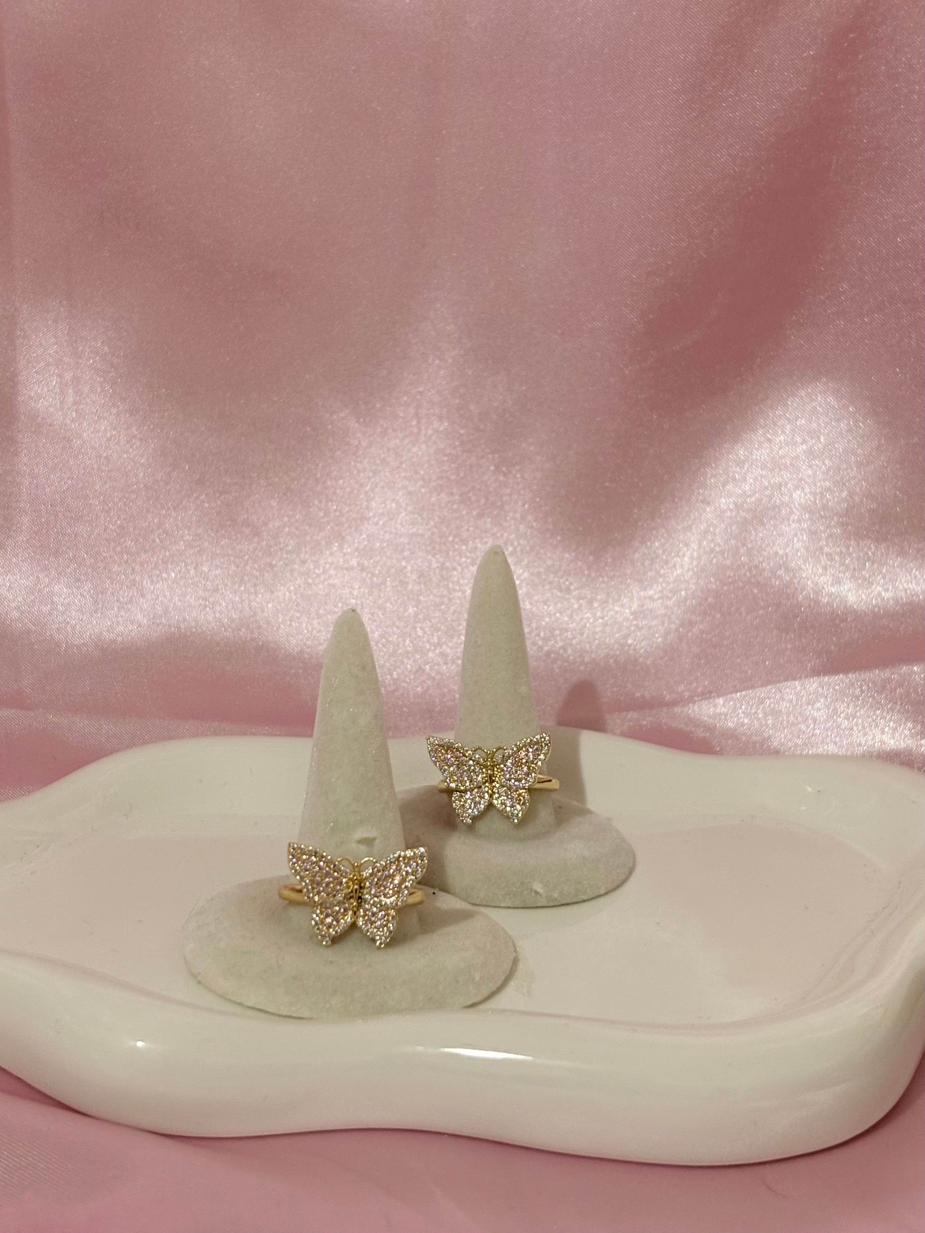 Pink Butterfly Ring