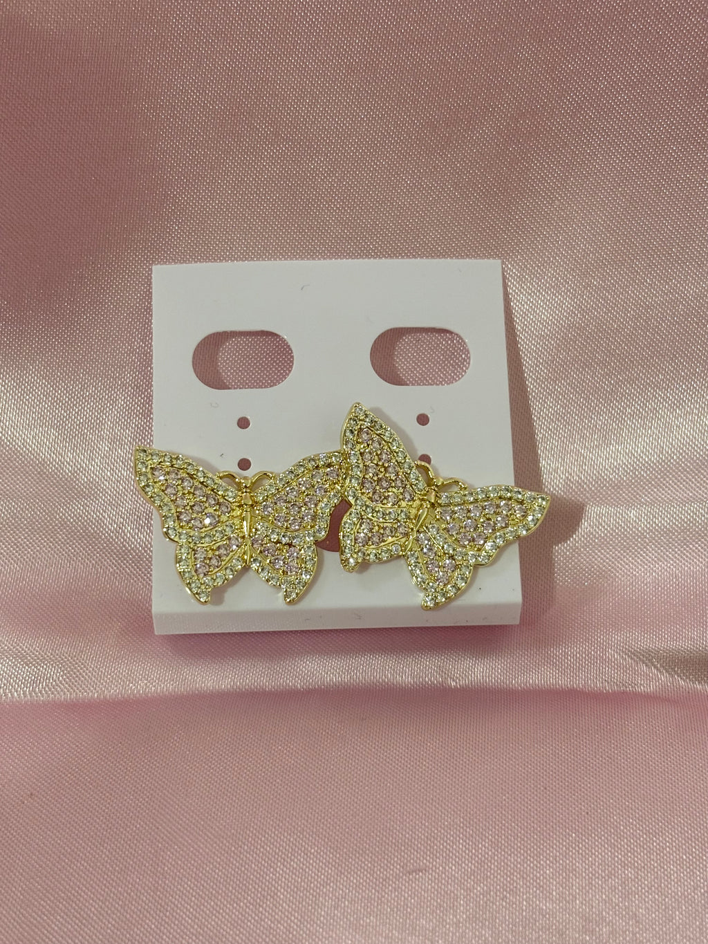Pink Butterfly Stud Earrings
