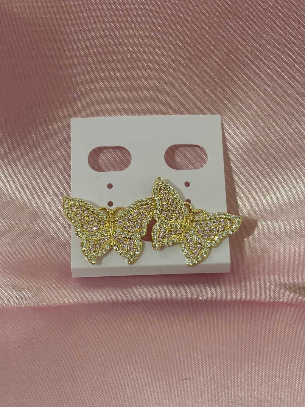 Pink Butterfly Stud Earrings